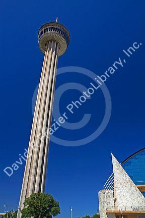 The Tower of the Americas located in the middle of HemisFair Park in San Antonio, Texas, USA.