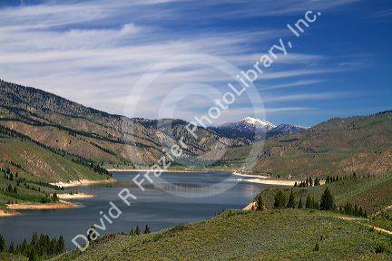 Scenic view of the South Fork of the Boise River canyon at Anderson Ranch Reservoir, Idaho, USA.