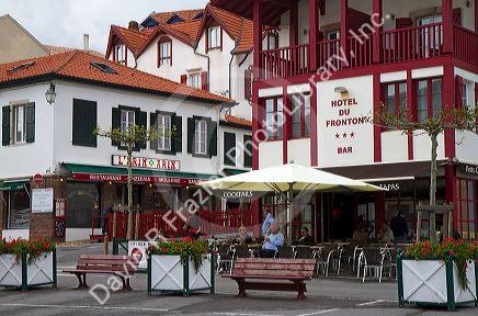 Hotel du Fronton at Bidart in the Basque province of Labourd, southwestern France.
