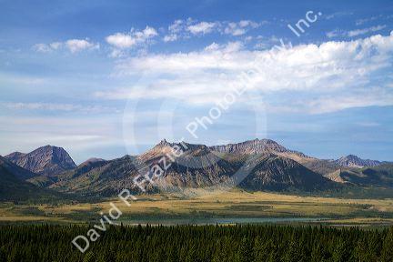 Scenic view of the Canadian Rockies in Waterton Lakes National Park, Alberta, Canada.
