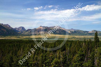 Scenic view of the Canadian Rockies in Waterton Lakes National Park, Alberta, Canada.