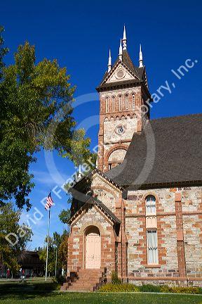 The Bear Lake Stake Tabernacle mormon church located in Paris, Idaho, USA.