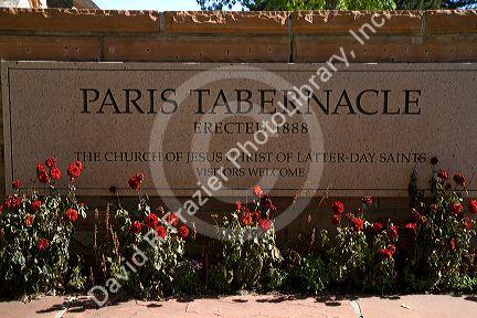 The Bear Lake Stake Tabernacle mormon church located in Paris, Idaho, USA.