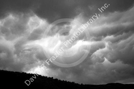 Mammatus clouds telling of an extreme weather system near Horseshoe Bend, Idaho, USA.