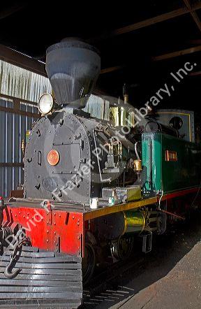Bay of Islands Vintage Railway locomotive at the town of Kawakawa, North Island, New Zealand.