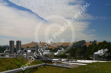 The Wairakei Power Station creates geothermal power, located north of Taupo, Waikato Region, North Island, New Zealand.