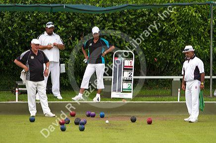 Lawn bowling at Waitangi in the Bay of Islands, North Island, New Zealand.