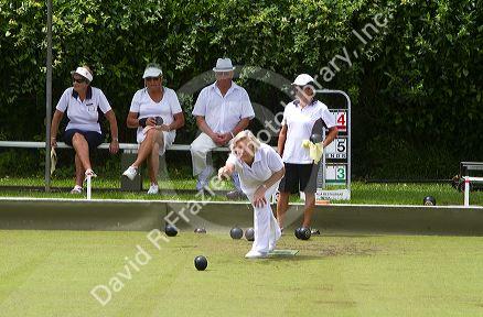 Lawn bowling at Waitangi in the Bay of Islands, North Island, New Zealand.