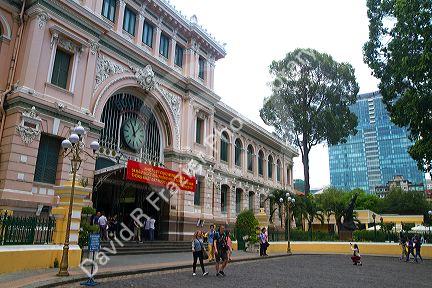 Exterior of the Saigon Central Post Office located in the downtown Ho Chi Minh City, Vietnam.