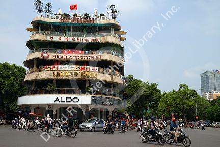 Commerical business building near Hoan Kiem Lake in Hanoi, Vietnam.