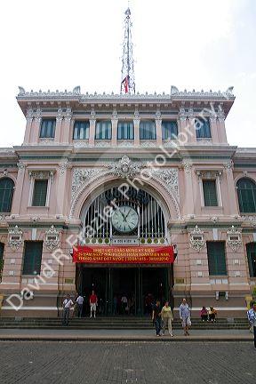 Exterior of the Saigon Central Post Office located in the downtown Ho Chi Minh City, Vietnam.