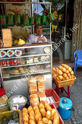 Vietnamese food vendor in Ho Chi Minh City, Vietnam.