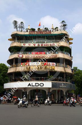 Commerical business building near Hoan Kiem Lake in Hanoi, Vietnam.
