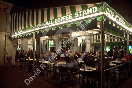 Exterior of Cafe Du Monde in the French Quarter, New Orleans, Louisiana, USA.