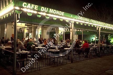 Exterior of Cafe Du Monde in the French Quarter, New Orleans, Louisiana, USA.