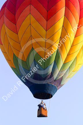 Hot air balloon over Boise, Idaho, USA.