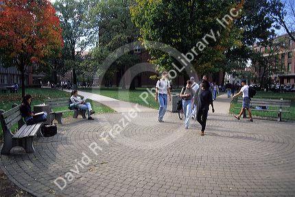 Students walk on the Ohio State University campus in Columbus, Ohio.