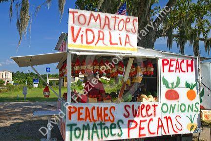 Produce stand in rural Georgia, USA.