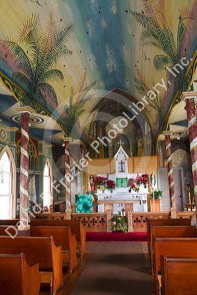 St. Benedict's Catholic Church aslo called the Painted Church in Honaunau, Hawaii, USA.