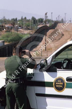 United States Border Patrol at the US - Mexico border in Calexico, California.