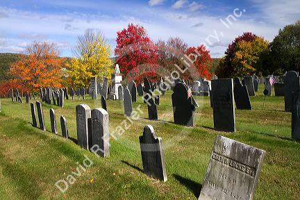 Rockingham Meeting House Cemetery in Rockingham, Vermont, USA.