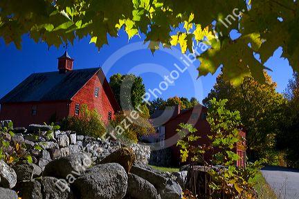 Red barn in the coutryside near Keene, New Hampshire, USA.