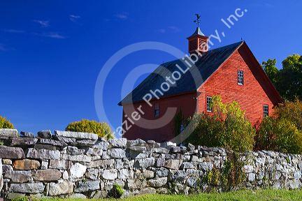 Red barn in the coutryside near Keene, New Hampshire, USA.