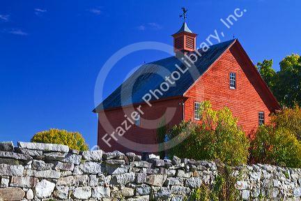 Red barn in the coutryside near Keene, New Hampshire, USA.
