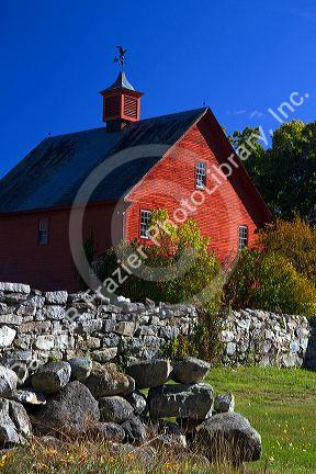 Red barn in the coutryside near Keene, New Hampshire, USA.