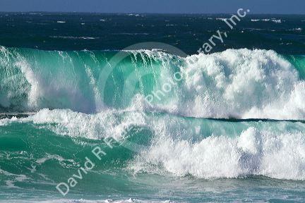Pacific ocean waves and surf off the coast of Monteray, California, USA.