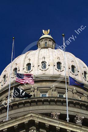 The dome atop the Idaho State Capital Building in Boise, Idaho, USA.