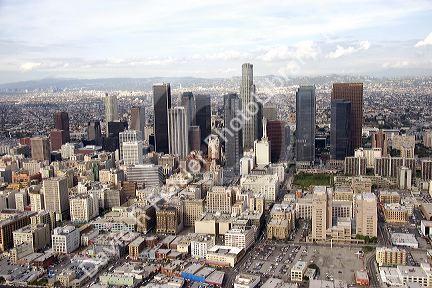 Aerial view of downtown Los Angeles, California.