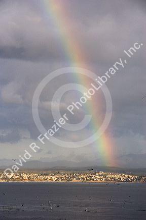 Rainbow over Monterey Bay, California.