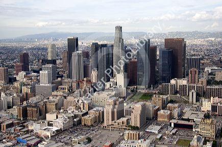 Aerial view of downtown Los Angeles, California. 