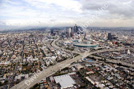 Aerial view of downtown Los Angeles, California.