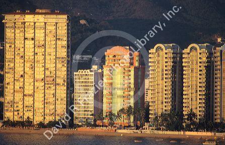 High rise hotels aned condos in Acapulco, Mexico.