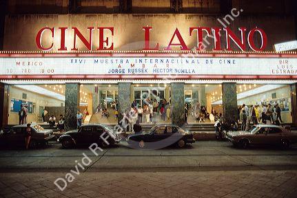 A movie theater marquee in Mexico City.
