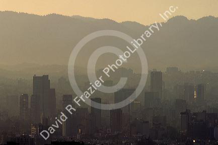 Smog in Mexico City, Mexico.