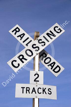 Railroad crossing sign.