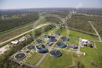 Sewage treatment plant near Gretna, Louisiana.