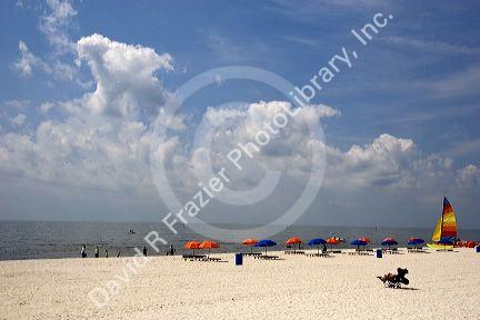 Beach scene at the Mississippi Gulf Coast near Biloxi.