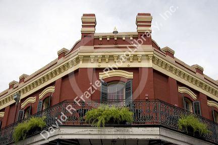 Architectural detail of building in the French Quarter of New Orleans, Louisiana at Jackson Square.