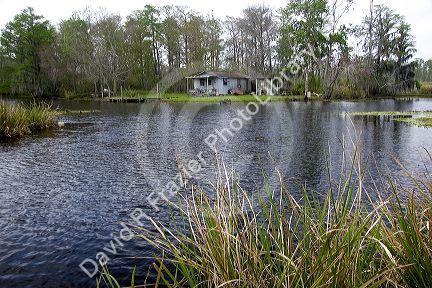 Swamp shacks in a bayou outside new Orleans, Louisiana.