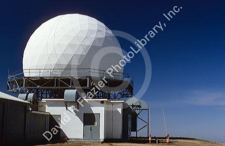 The dome of an FAA radar station at Snowbank Mountain near Cascade, Idaho.