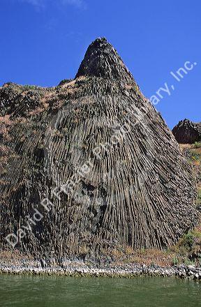 Columnar basalt on the Snake River in Idaho.