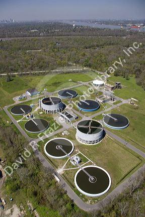 Sewage treatment plant near Gretna, Louisiana.