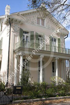 Home along St. Charles street in New Orleans, Louisiana.