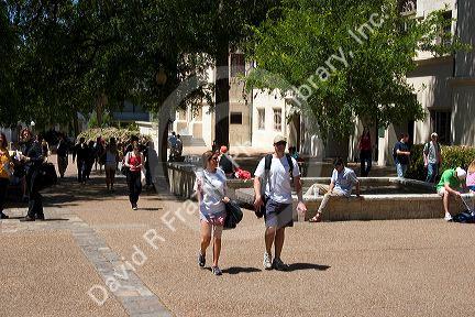 Students on the campus of University of Texas in Austin.