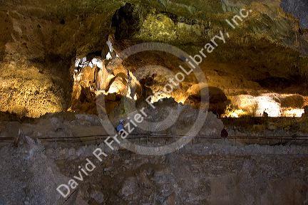Inside the caves of the Carlsbad Caverns.