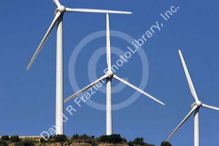 Electricity generating windmills north of Snyder, Texas.